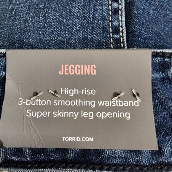 Torrid Jegging Jeans 26S Short 46x26 Blue High Rise Skinny 3 button - Picture 11 of 13